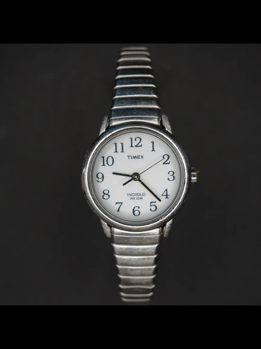 Timex Indiglo WR30M Quartz White Dial Women's Watch Stainless Steel